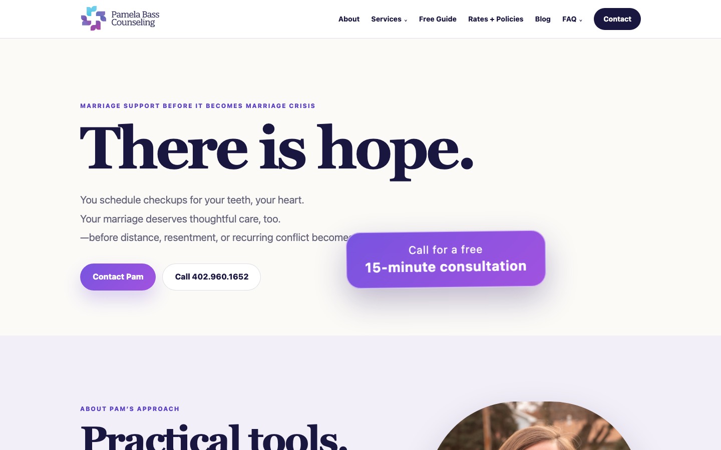 Pamela Bass Counseling homepage